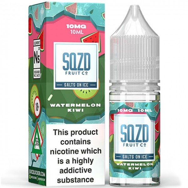 Watermelon Kiwi On Ice Nic Salt E Liquid 10ml By SQZD