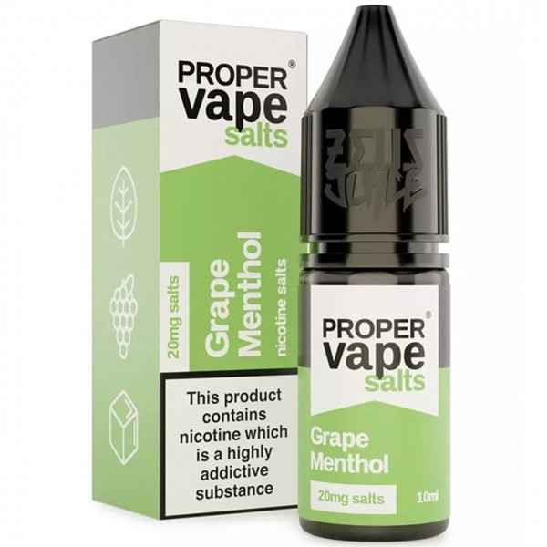 Grape Menthol Nic Salt E Liquid 10ml by Proper Vape