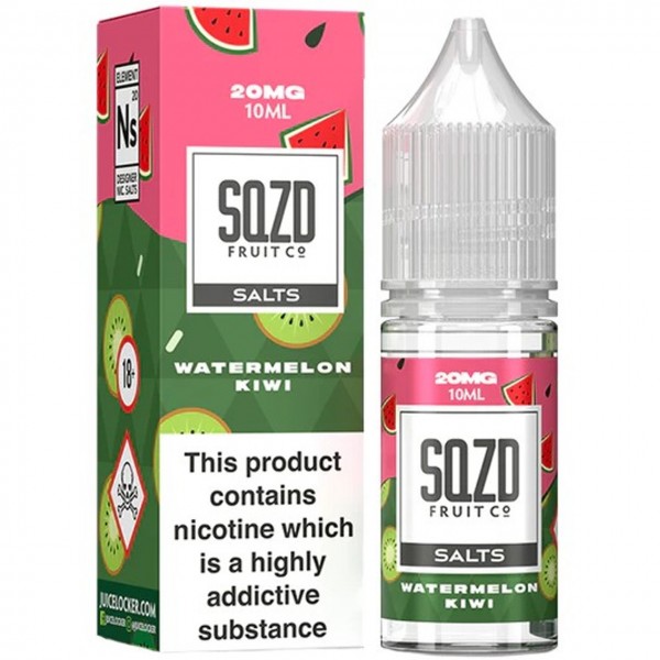 Watermelon Kiwi Nic Salt E Liquid 10ml By SQZD