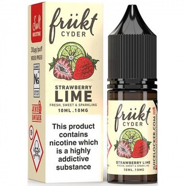 Strawberry Lime Nic Salt E Liquid 10ml By Frukt Cyder