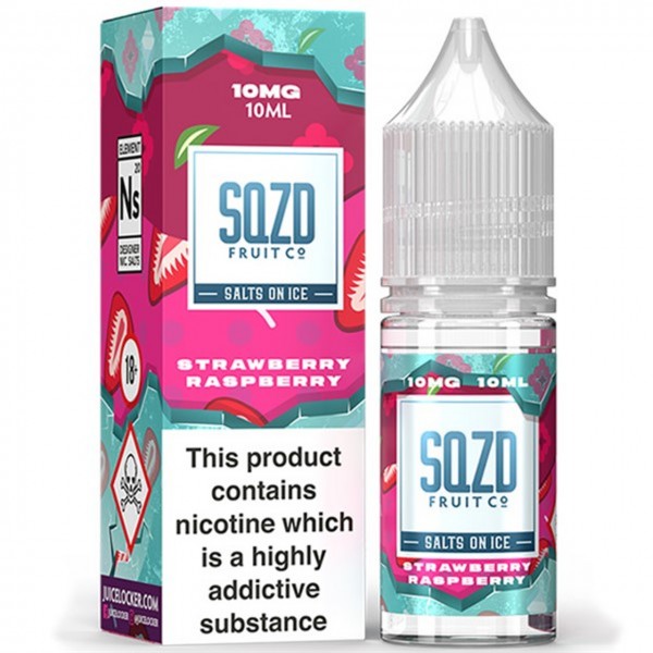 Strawberry Raspberry On Ice Nic Salt E Liquid 10ml By SQZD