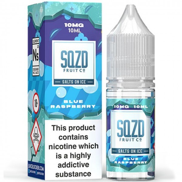 Blue Raspberry On Ice Nic Salt E Liquid 10ml By SQZD