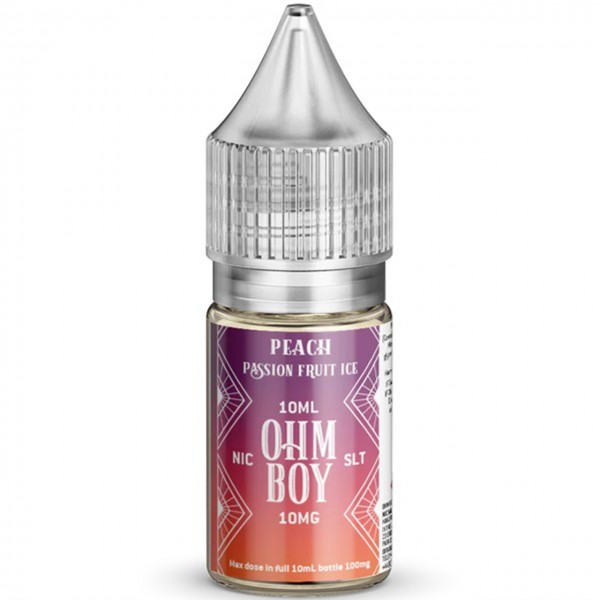 Peach Passion Fruit Ice Nic Salt 10ml E Liquid By Ohm Boy SLT