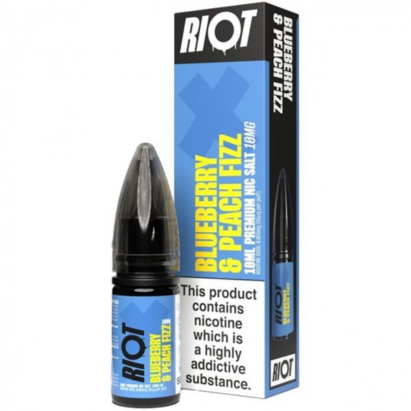 Blueberry Peach Fizz Nic Salt E Liquid 10ml by Riot X