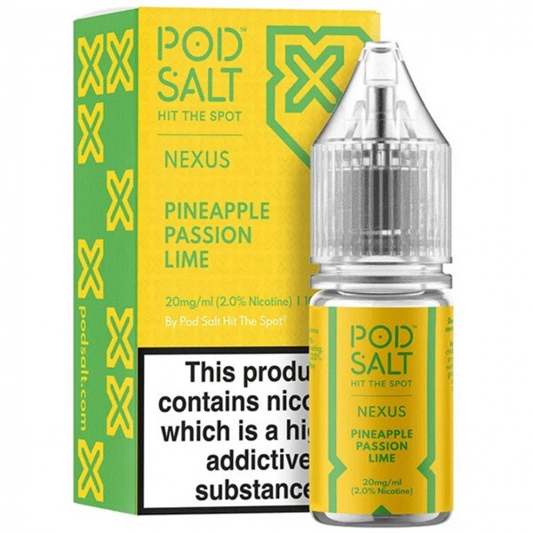 Pineapple Passion Lime Nic Salt E Liquid 10ml By Pod Salt Nexus