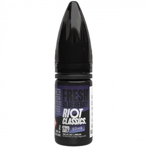 Fresh Blueberry Hybrid Salt E Liquid 10ml by Riot Squad