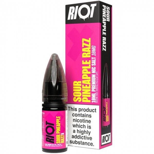 Sour Pineapple Razz Nic Salt E Liquid 10ml by Riot X