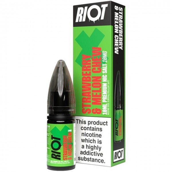 Strawberry Melon Chew Nic Salt E Liquid 10ml by Riot X