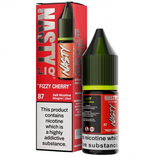 Fizzy Cherry Nic Salt E Liquid 10ml By Nasty Liq