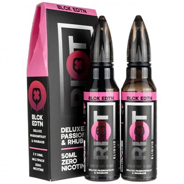 Deluxe Passionfruit Rhubarb E Liquid 100ml by Riot Squad Black Edition