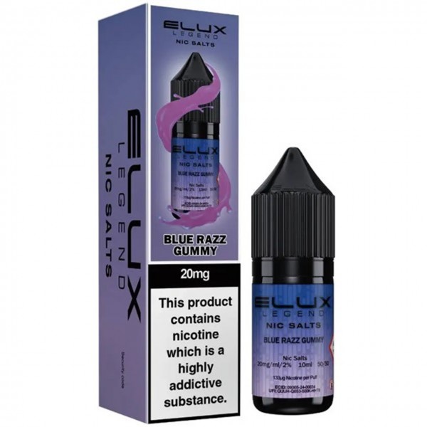 Blue Razz Gummy Nic Salt E Liquid 10ml By Elux Legend