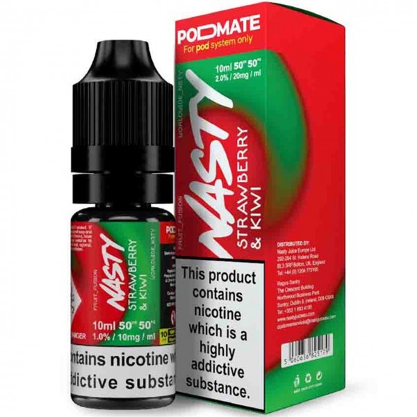 Strawberry Kiwi Podmate Nic Salt E Liquid 10ml By Nasty Juice