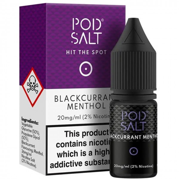 Blackcurrant Menthol Nic Salt 20mg E Liquid By Pod Salt