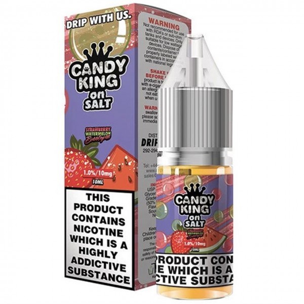 Strawberry Watermelon Bubblegum Nic Salt E Liquid 10ml By Candy King