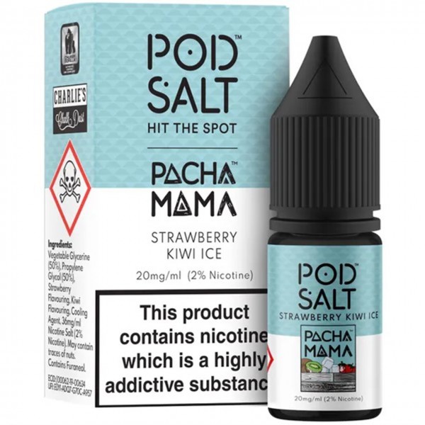 Strawberry Kiwi Ice Charlies Chalk Dust Pacha Mama Nic Salt 20mg E Liquid By Pod Salt
