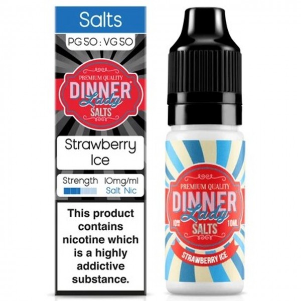 Strawberry Ice Nic Salt E Liquid 10ml By Dinner Lady