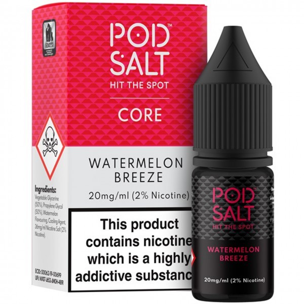 Watermelon Breeze Nic Salt 20mg E Liquid By Pod Salt