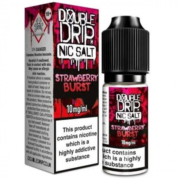 Strawberry Burst Nic Salt E Liquid 10ml By Double Drip
