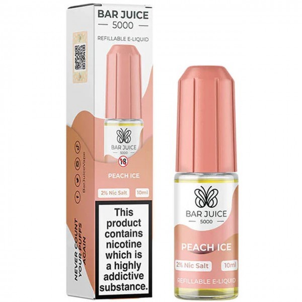 Peach Ice Nic Salt E Liquid 10ml by Bar Juice 5000
