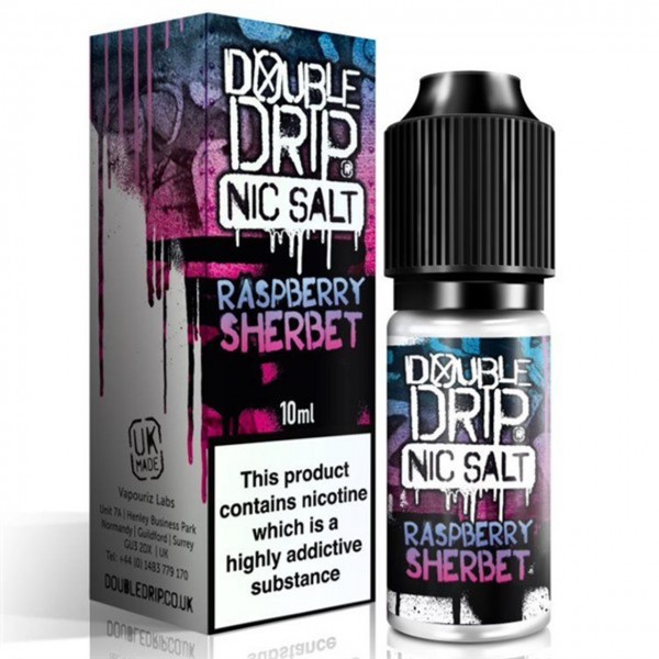 Raspberry Sherbet Nic Salt E Liquid 10ml By Double Drip