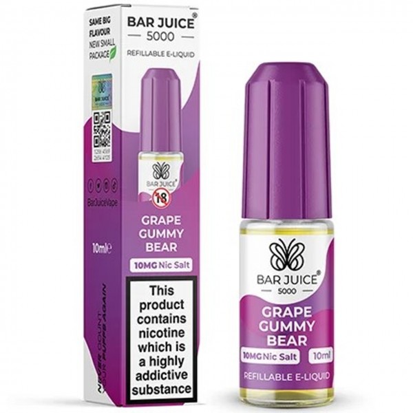 Grape Gummy Bear Nic Salt E Liquid 10ml by Bar Juice 5000