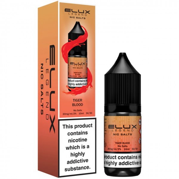 Tiger Blood Nic Salt E Liquid 10ml By Elux Legend