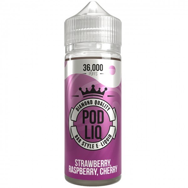 Strawberry Raspberry Cherry E Liquid 80ml Shortfill by Pod Liq