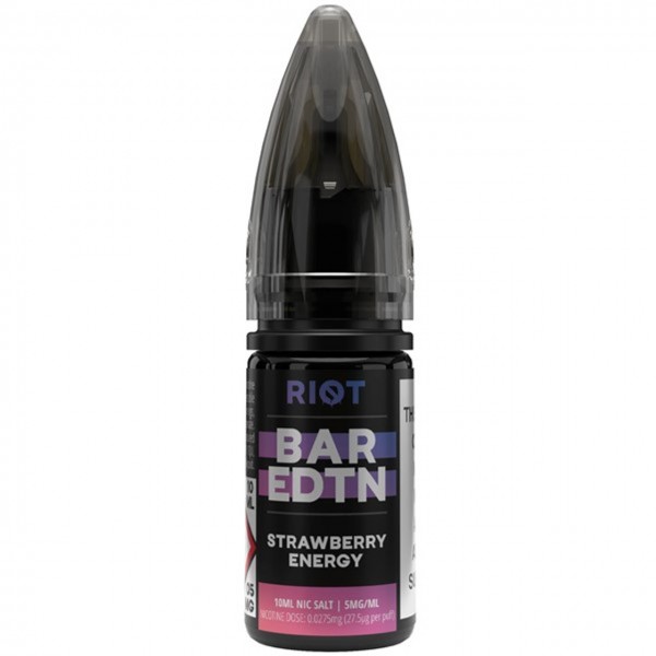 Strawberry Energy Bar ﻿EDTN Nic Salt E Liquid 10ml by Riot Squad