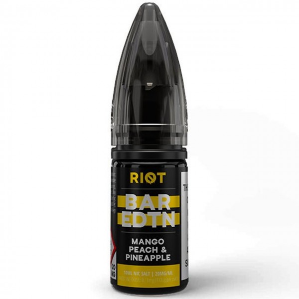 Mango Peach Pineapple Bar ﻿EDTN Nic Salt E Liquid 10ml by Riot Squad