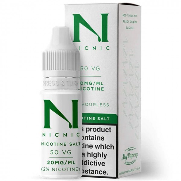 Unflavoured 50VG Nicotine Salt Shot E Liquid 10ml By Nic Nic