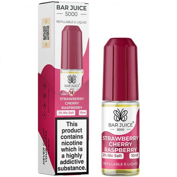 Strawberry Cherry Raspberry Nic Salt E Liquid 10ml by Bar Juice 5000