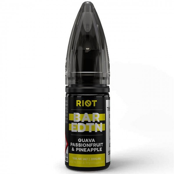 Guava Passionfruit Pineapple Bar ﻿EDTN Nic Salt E Liquid 10ml by Riot Squad