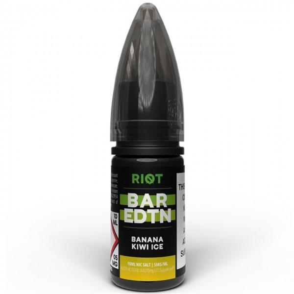 Banana Kiwi Ice Bar ﻿EDTN Nic Salt E Liquid 10ml by Riot Squad