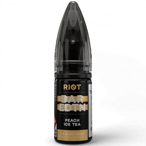 Peach Ice Tea Bar ﻿EDTN Nic Salt E Liquid 10ml by Riot Squad