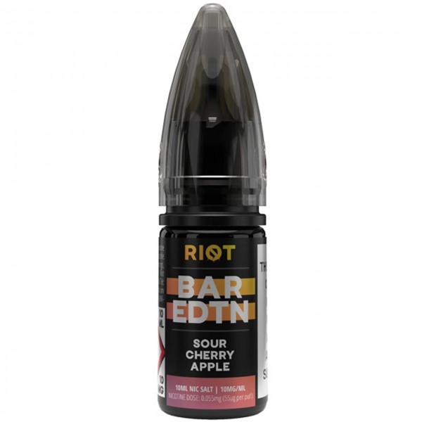 Sour Cherry Apple Bar ﻿EDTN Nic Salt E Liquid 10ml by Riot Squad