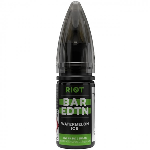 Watermelon Ice Bar ﻿EDTN Nic Salt E Liquid 10ml by Riot Squad