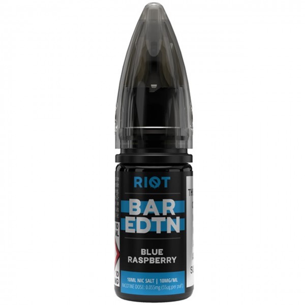 Blue Raspberry Bar ﻿EDTN Nic Salt E Liquid 10ml by Riot Squad
