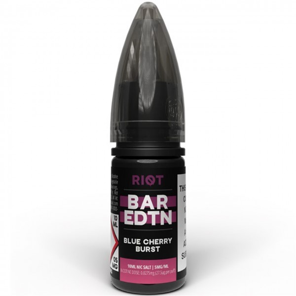 Blue Cherry Burst Bar ﻿EDTN Nic Salt E Liquid 10ml by Riot Squad