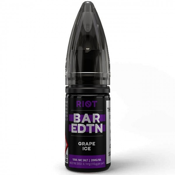 Grape Ice Bar ﻿EDTN Nic Salt E Liquid 10ml by Riot Squad