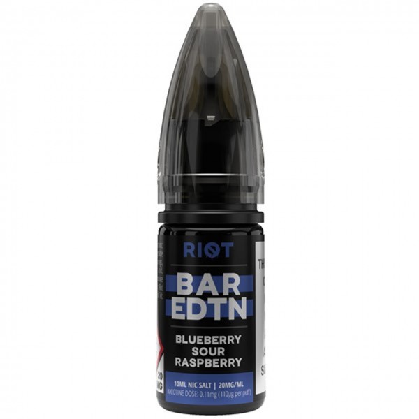 Blueberry Sour Raspberry Bar ﻿EDTN Nic Salt E Liquid 10ml by Riot Squad