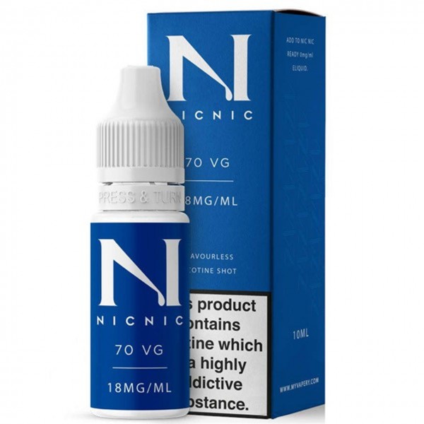Unflavoured 70VG Nicotine Shot E Liquid 10ml By Nic Nic