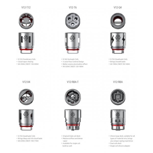 3 Pack SMOK TFV12 Cloud Beast King Tank V12 Turbo Coils