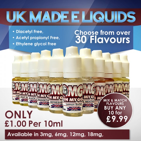 10 x 10ml Nicotine Salt Oh My God E Liquids Variety Pack